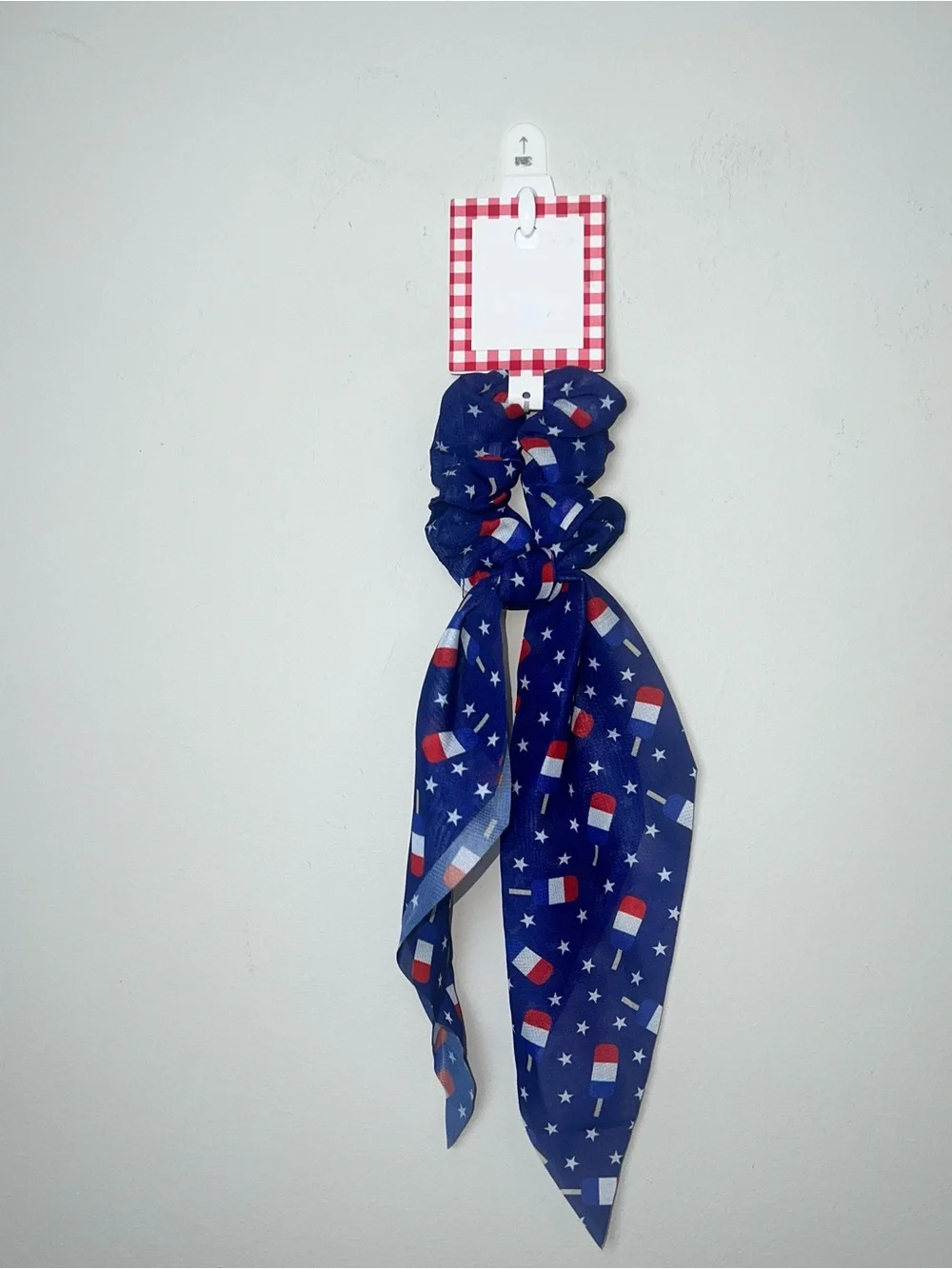 Navy Stars & Popsicle Bow Scrunchie Kids Hair Accessory
